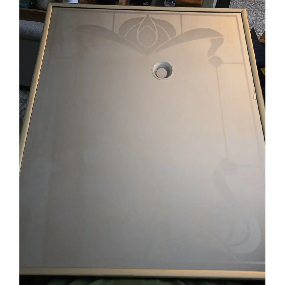Vintage Marsel Etched Glass Art Deco Mirror Gold Frame 16x20
